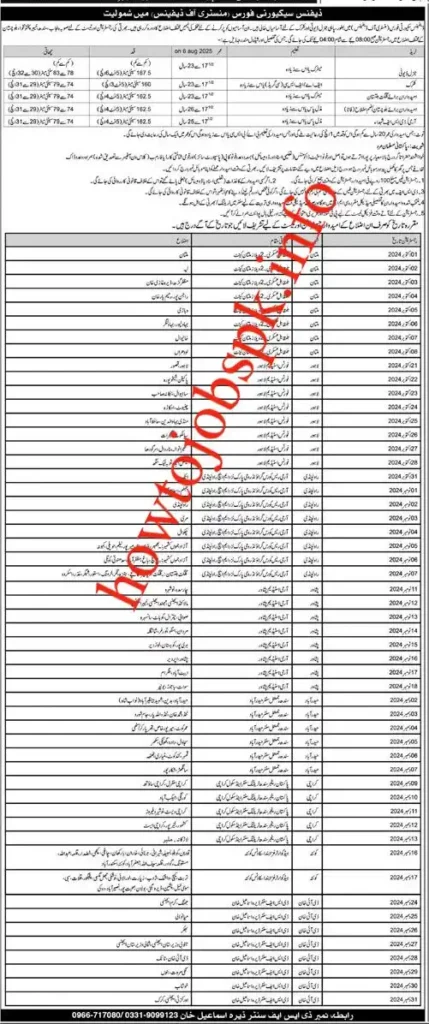 DSF Pak Army Jobs 2024