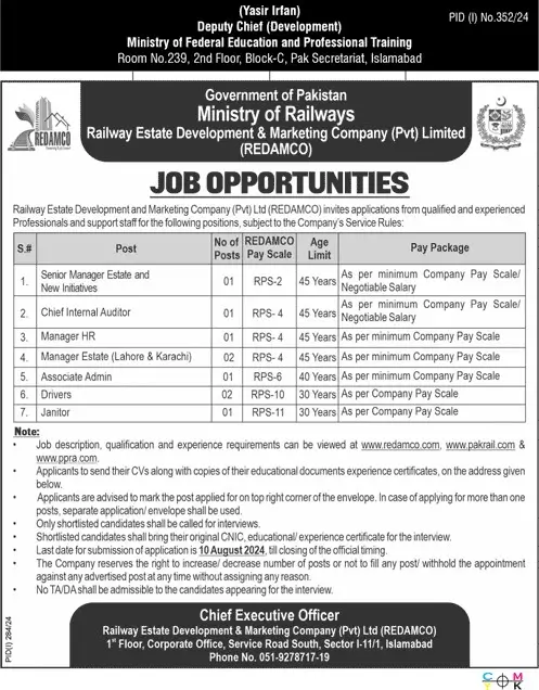 Pak Railway Jobs 2024