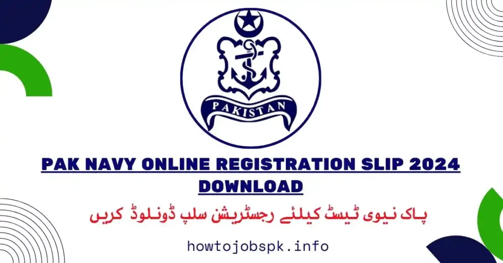 Pak Navy Online Registration Slip 2024 Download