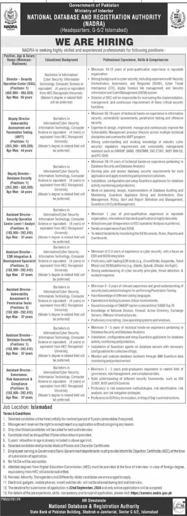 NADRA Islamabad Jobs 2024