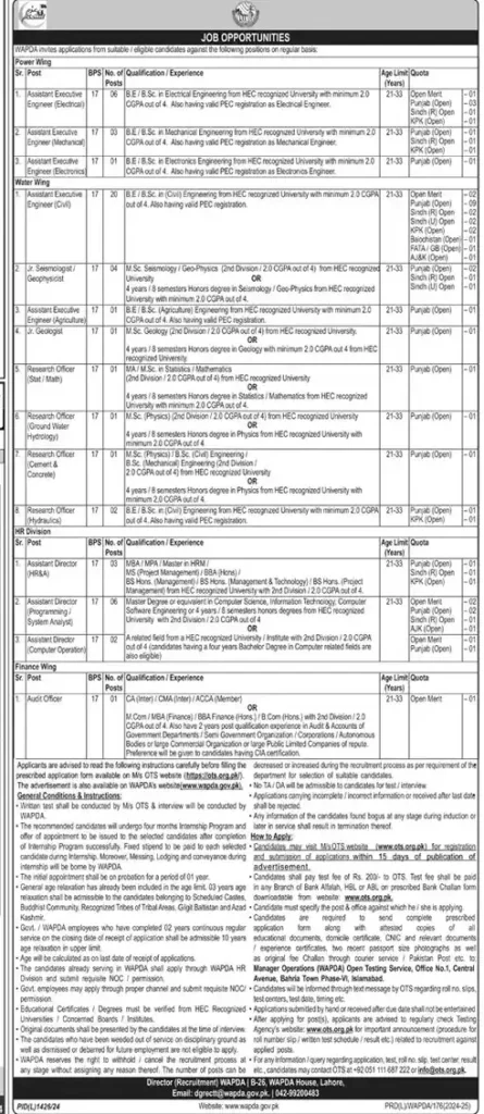 OTS WAPDA Jobs 2024