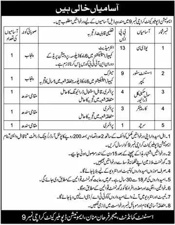 Ammunition Depot Malir Cantt Jobs 2024