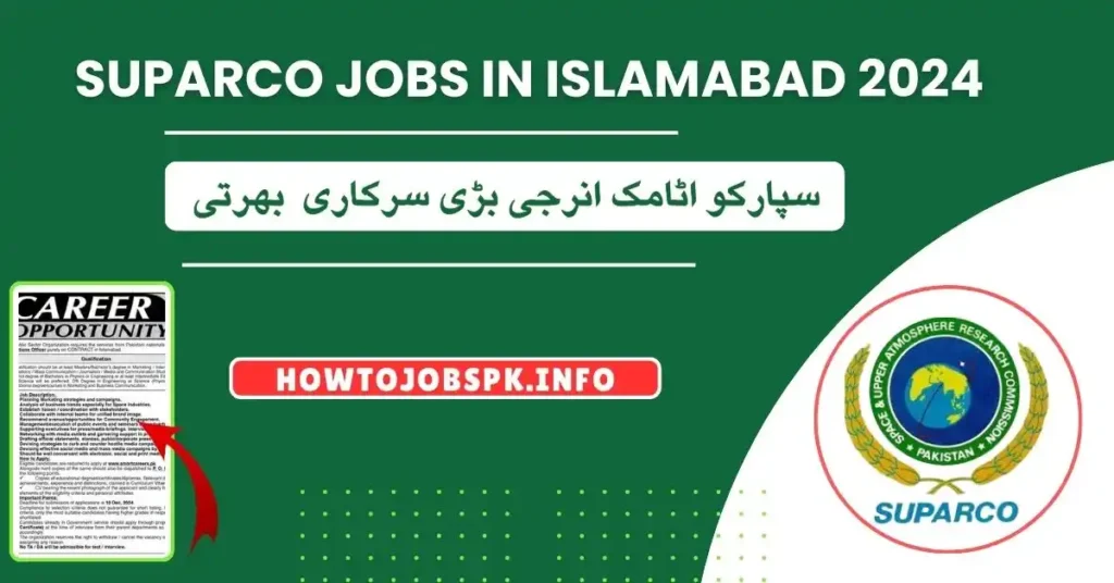 SUPARCO Jobs in Po Box 1271 Islamabad 2024