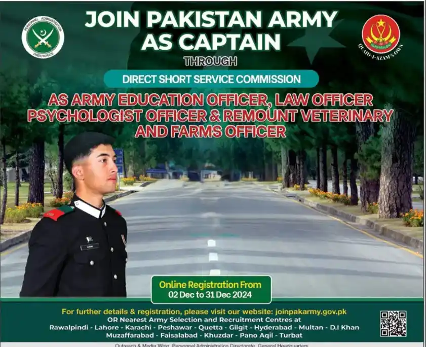 Join Pak Army as Captain 2025